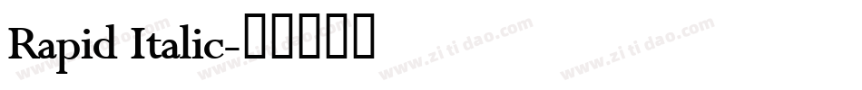 Rapid Italic字体转换
